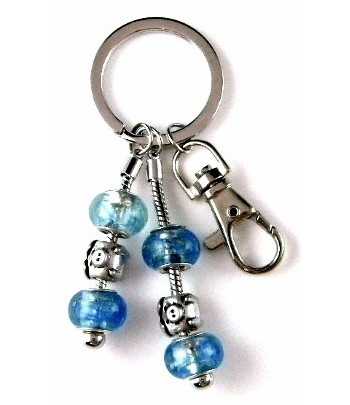 Key Chains Gold Key Ring with Swival Clasp and Euro Beads - DG-KC7