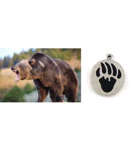 Etablere Van tyv Animal Charms Grizzly Bear Paw Charm Enameled Charm Finishes Antique Silver