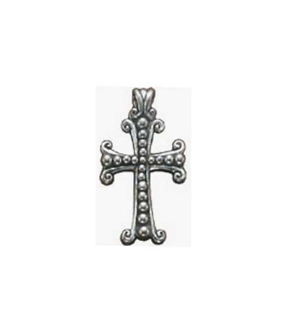 Religious Charms Dotted Cross Charm 33x19mm Charm Finishes Antique Silver