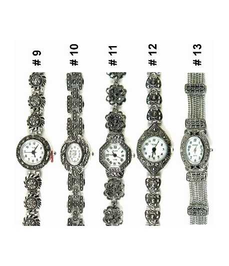 Elegant Marcasite Bracelet Watch - Styles 9-13